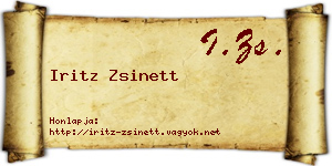 Iritz Zsinett névjegykártya